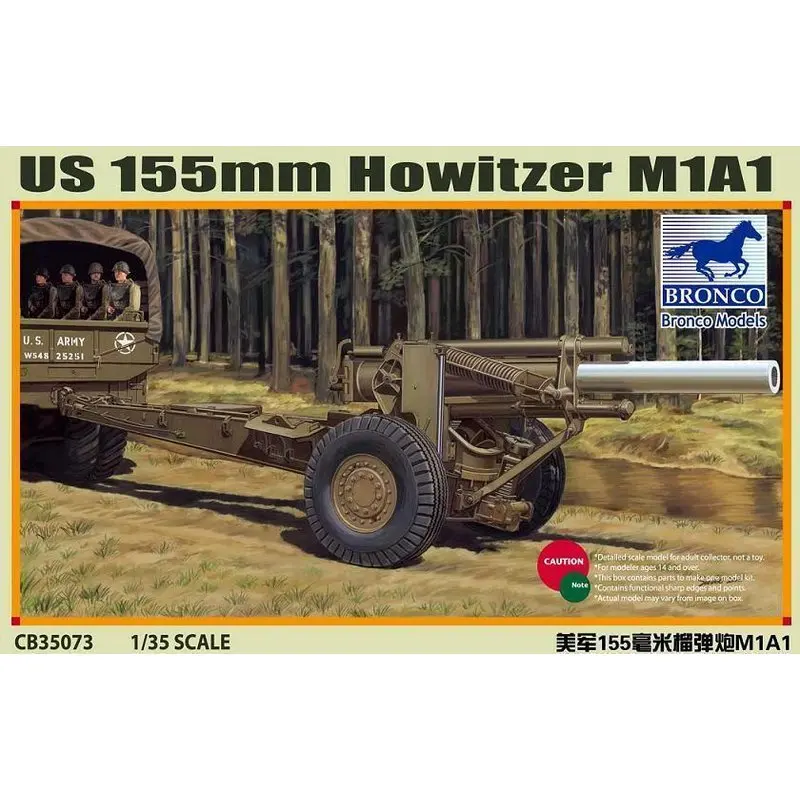 BRONCO CB35073 1/35 U.S. M1A1 155mm - Scale Model Kit