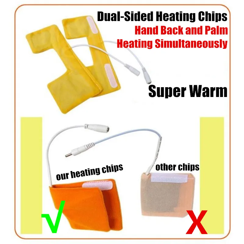 Inverno Caldo del Ragazzo e Della Ragazza USB Dual-Sided Guanti di Riscaldamento, stretch Uomini & Delle Donne di Doppio Strato A Mano Posteriore e