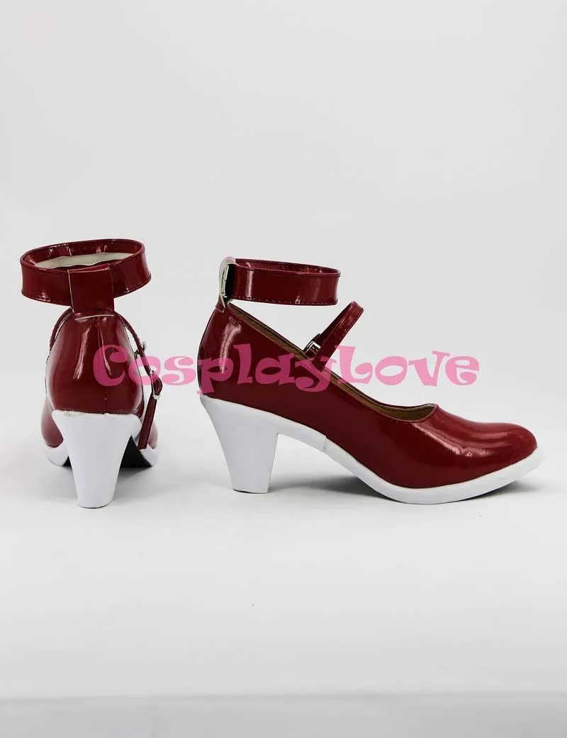 Tsubasa: reservatório chronicle sakura cosplay sapatos botas de salto alto vermelho feito sob encomenda para o festival de natal de halloween cosplaylove