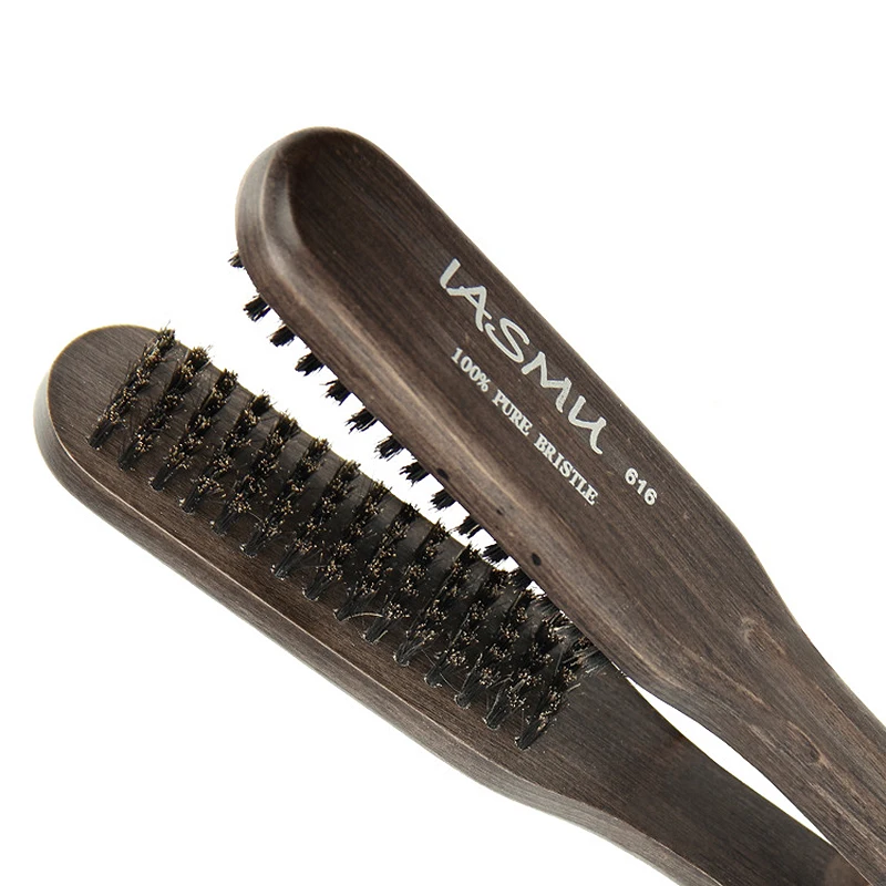 Dropshipping Soild Wood Handle Hair Straightening Brush 100% Pure Boar Bristle Hairbrush Type 616 Straight Hair Comb Style U1170