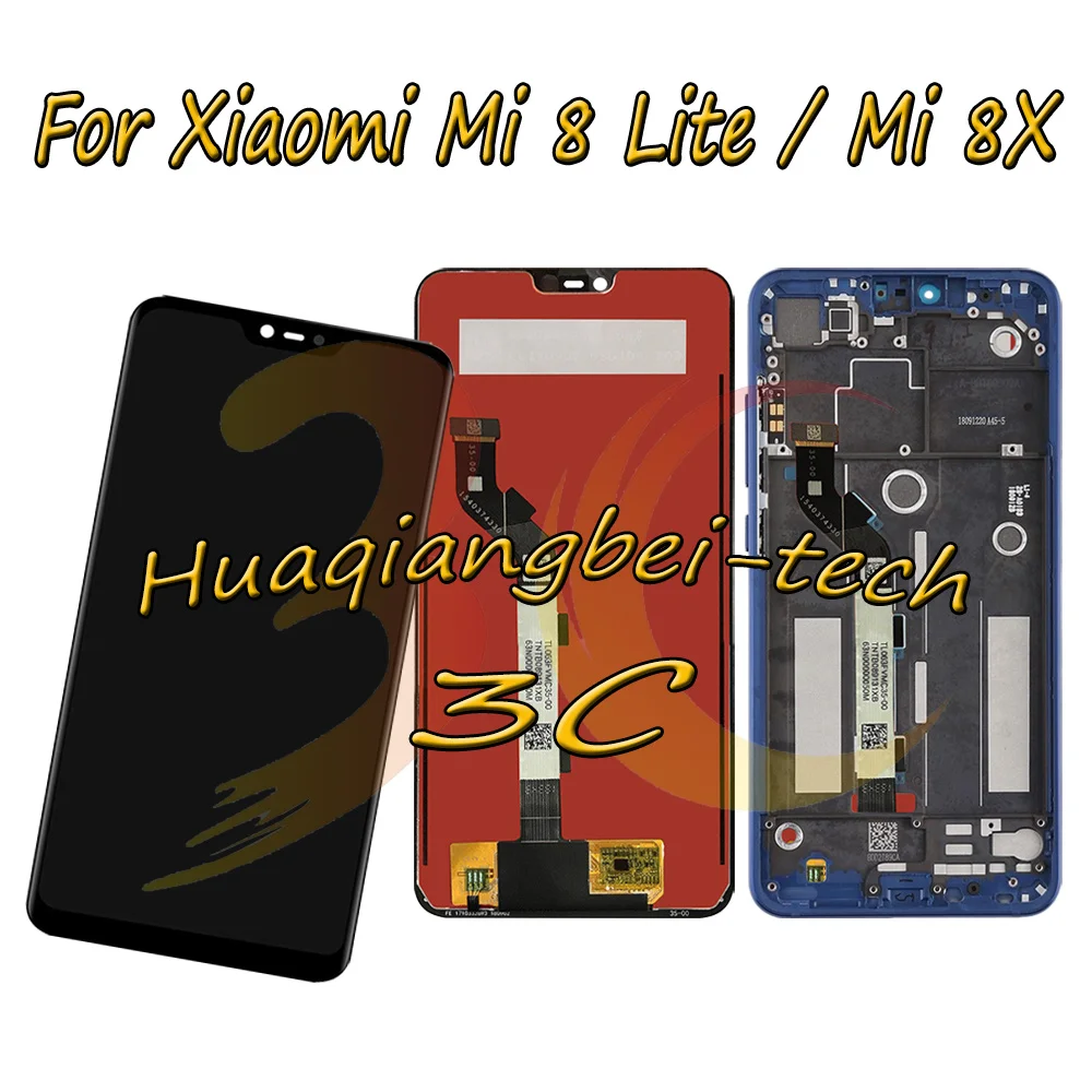 

6.26'' New For Xiaomi Mi 8 Lite / Mi 8 Youth / Mi 8X Full LCD DIsplay + Touch Screen Digitizer Assembly With Frame Replacement