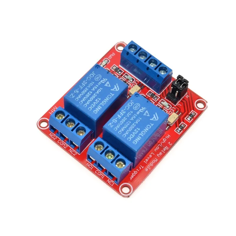 12V 2 Channel 4 Road Relay Module with Optocoupler Isolation Supports High and Low Trigger