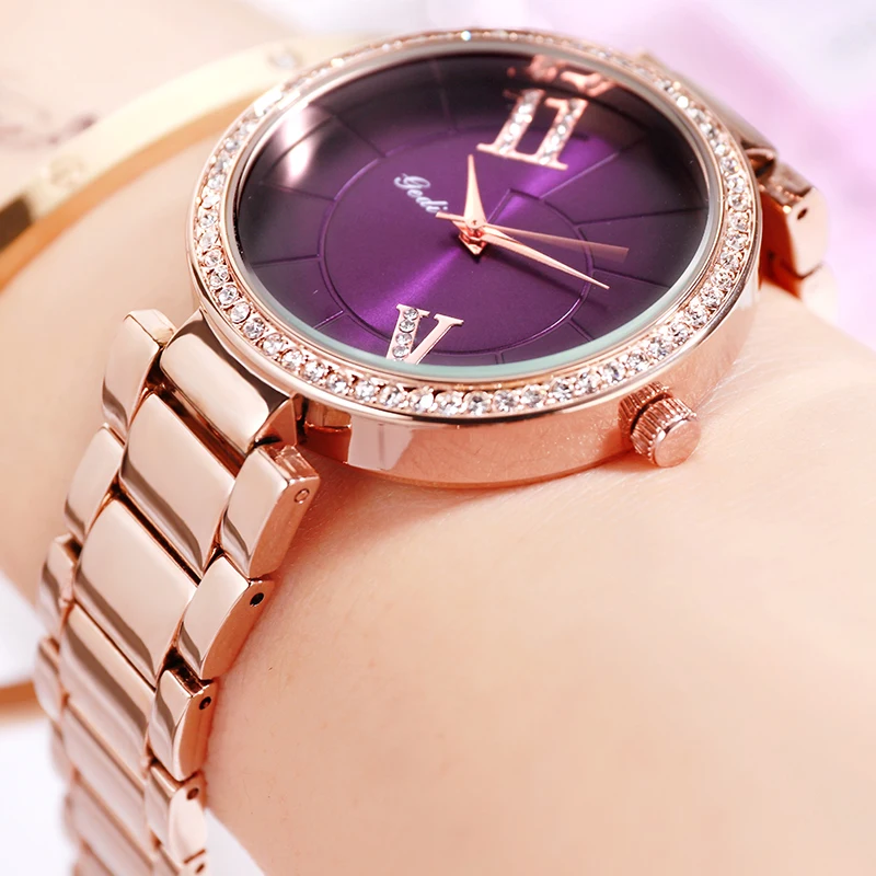 GEDI クォーツ腕時計女性のための防水女性時計ファッション女性の腕時計女性腕時計新合金ストラップ 2019