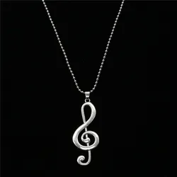 Male Punk Long Custom Sweater Chain Choker Necklace Angel Wing Music Note Pendant Men Necklace Women Jewelry Friendship Gifts