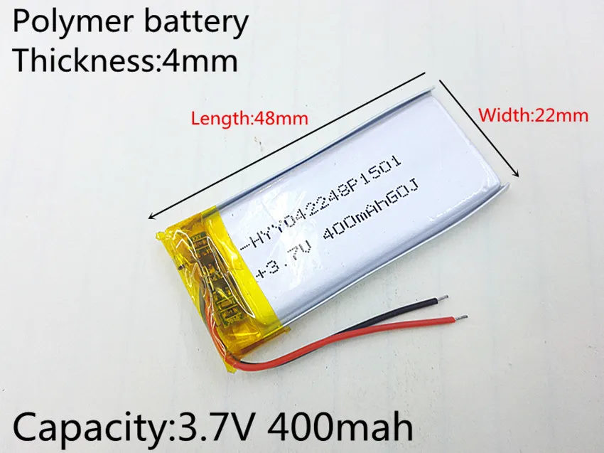 Polymer batterie 400 mah 3,7 V 402248 smart home MP3 lautsprecher Li-Ion batterie für dvr, GPS, mp3, mp4, handy, sprechen