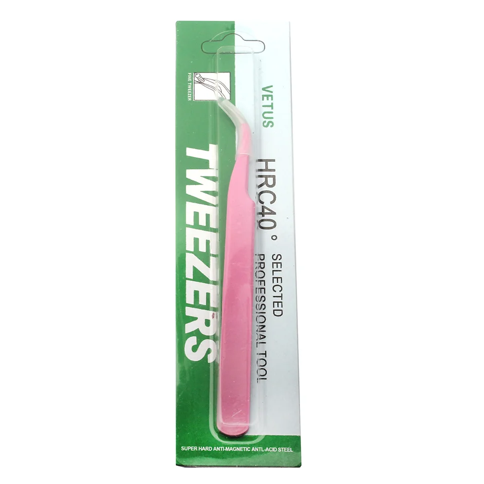 Pinzette per ciglia Pinzette per estensione ciglia curve rosa in acciaio inossidabile Pinzette per ciglia volume di alta qualità Strumenti per il trucco