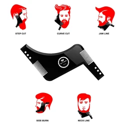 Pro Beard Styling Shaping Template Comb Barber Tool Black Clear Brown Symmetry Trimming Shaper Stencil