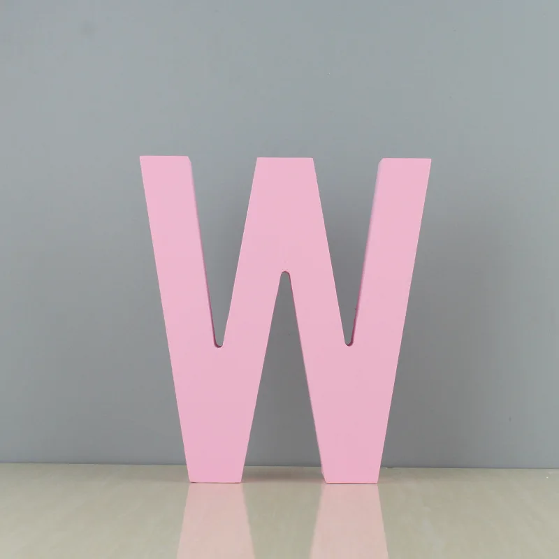 Wooden 26 English Letters A To Z Figures Birthday Propose Party Ornament White Pink Alphabet Large Size Letters Room Decoration