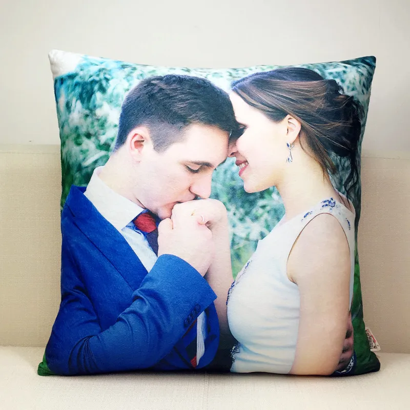 Photo Custom DIY Pillow Case, Creative Pillowcase, Personalized Printed, 45x45cm, Birthday Present, Velvet Fabric