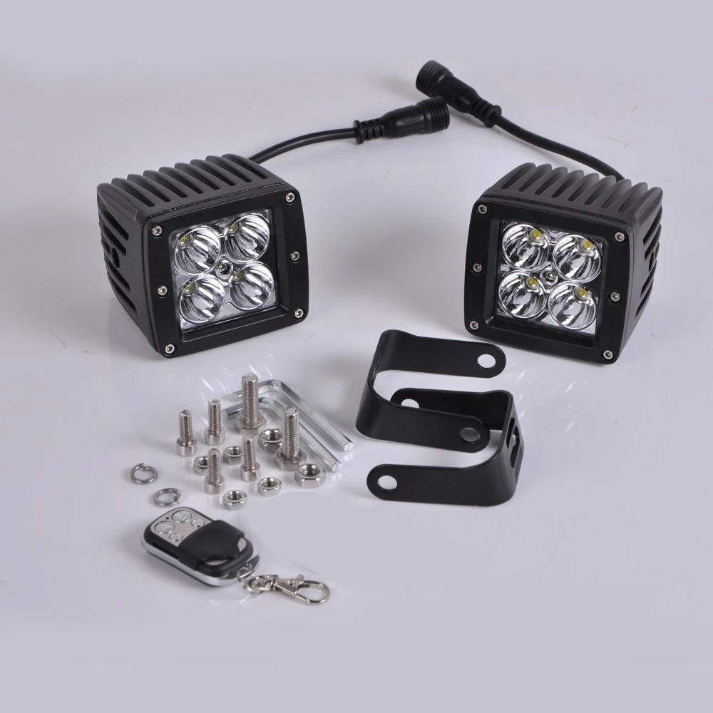 2x 3 inch LED Work Light 4800LM Spot Fog Driving Lamp Dual Color Change Strobe IP68 Waterproof Offroad & Harness for Truck SUV