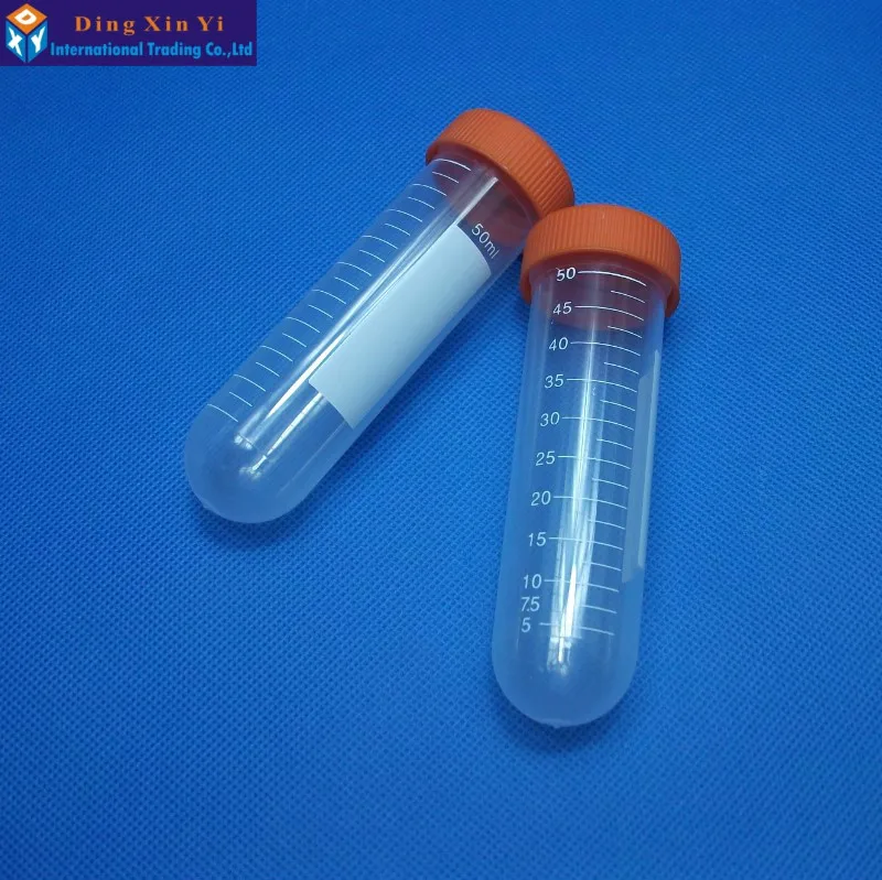 50ML 5PCS/LOT Microcentrifuge Centrifuge Tubes with screw cap Plastic round-bottom centrifuge tube 105*28.5mm(Length*Diameter)