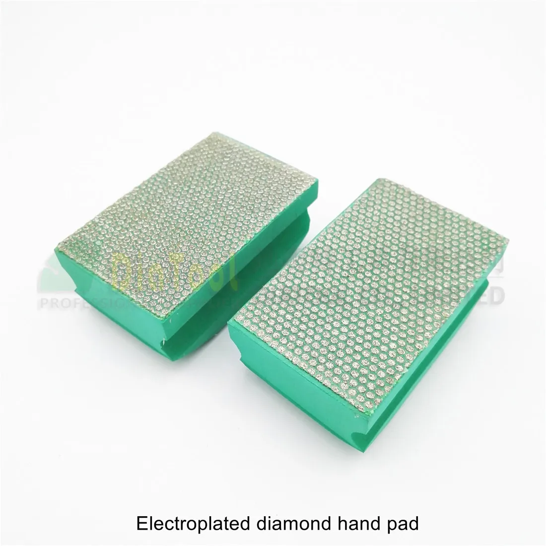 SHDIATOOL 2pcs Dotted Electroplated Diamond Hand Polishing Pad 90X55MM Grit 50 Hard Foam-backed Hand Pad