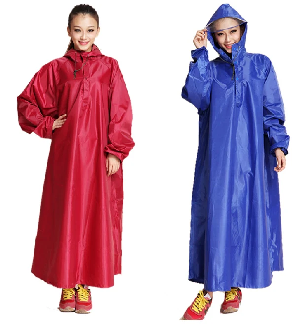 Men Women Bicycle Thick Long Rain Poncho with Sleeves E-bike Fishing Rain Ponchos mujer Long Raincoat Woman Man capa de chuva