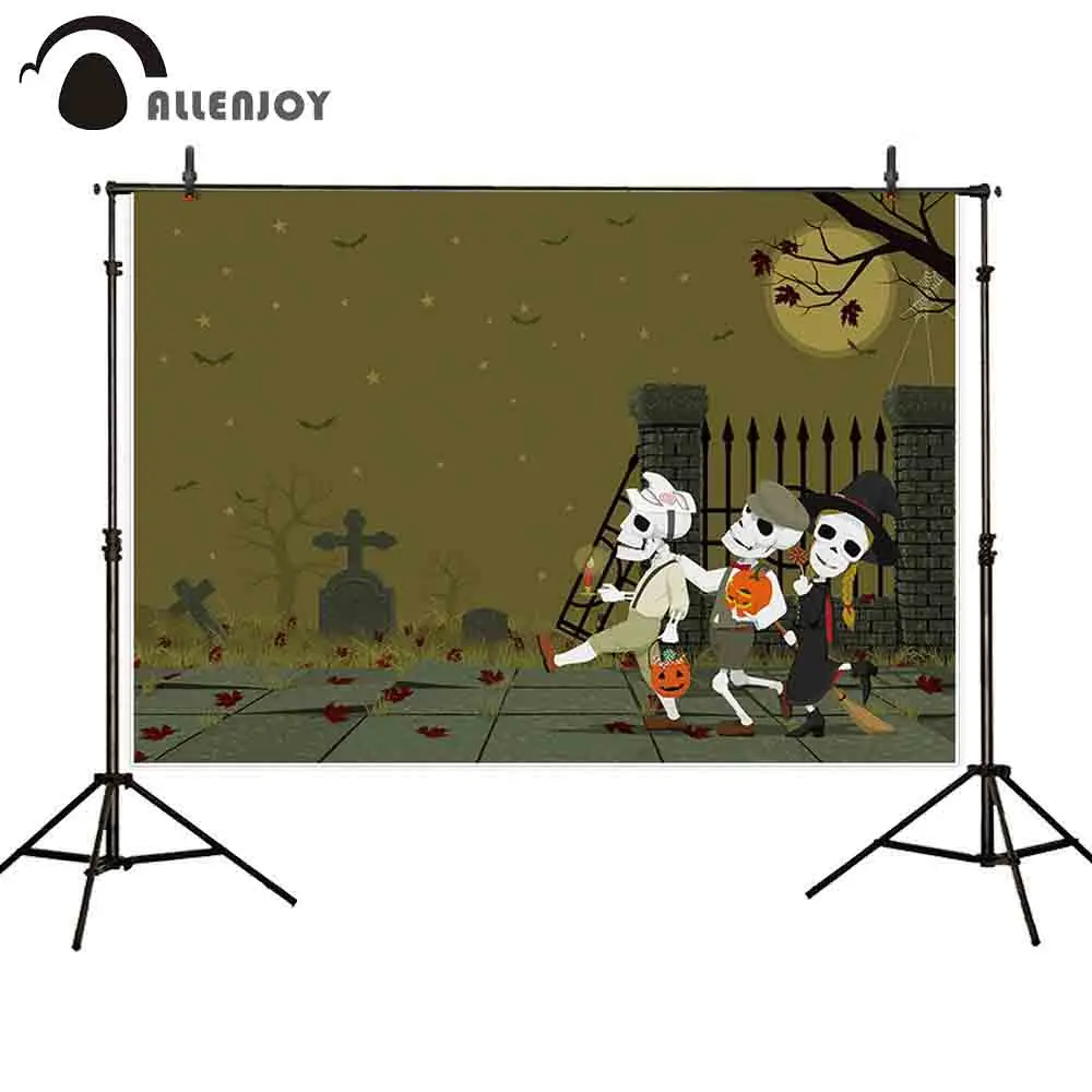 Allenjoy Halloween background  cartoon ghost dark for children baby for theme celebration decoration photography backdrops