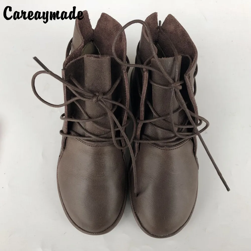 Careaymade-Women Leisure Shoes,2023 The original design Genuine Leather boots women\'s art retro temperament pure handmade boots