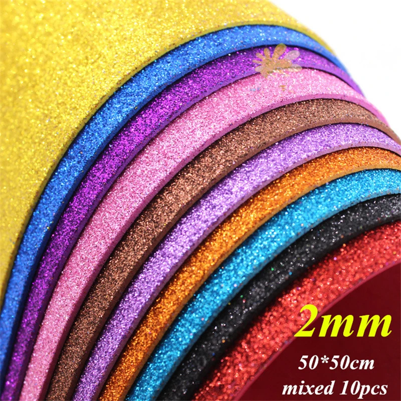 10pc 50*50cm gąbka Glitters pianki EVA krotnie Scrapbooking księga gości owijania papieru frezy rzemiosła arkusz stemplowanie DIY wystrój