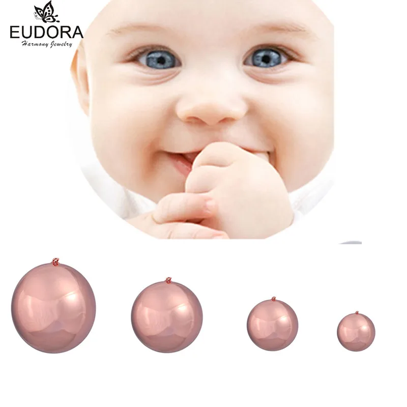 Eudora Baby Chime Ball Angel Caller 16mm/18mm/20mm 1Piece Rose Gold Color Musica Sounds Ball Mexican Bola Pendant for Pregegnant