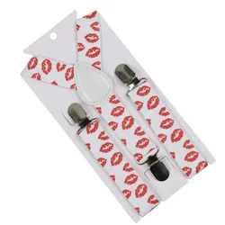 HUOBAO Fashion 2.5cm Wide  Red lips Print Cute Baby Boys Girl Red lips Print Suspender Y Back Child Elastic Suspenders Braces