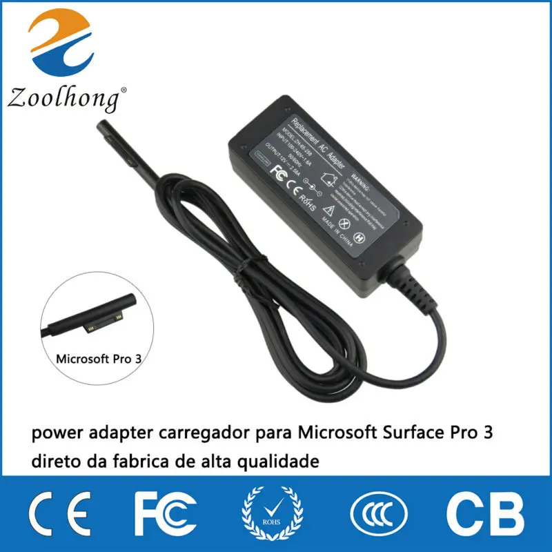 

Zoolhong 12V 2.58A 30W Factory Direct Laptop Tablet AC Charger Adapter For Microsoft Surface Pro 3