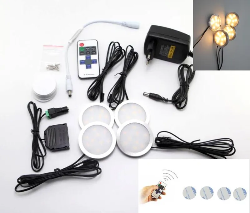 

Surface Mounted LED Under Cabinet Lights Closet Light 12V 2.5W Bookshelf Kitchen Downlights Puck Showcase Lamps