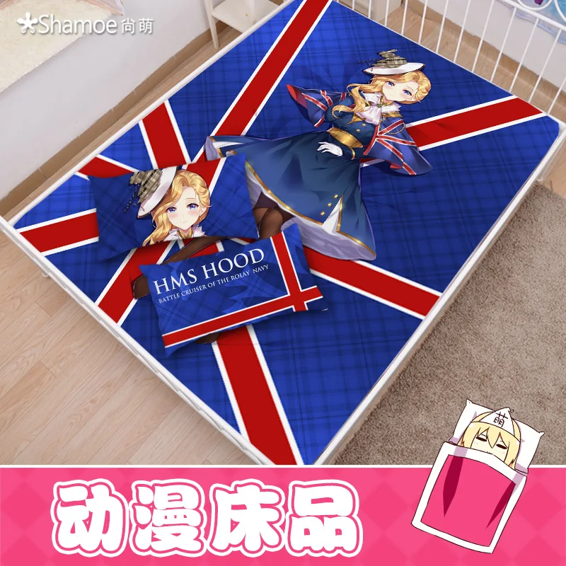 Anime Cartoon Cosplay Azur Lane Hood Mattress Cover Fitted Sheet Fitted cover bedspread counterpane