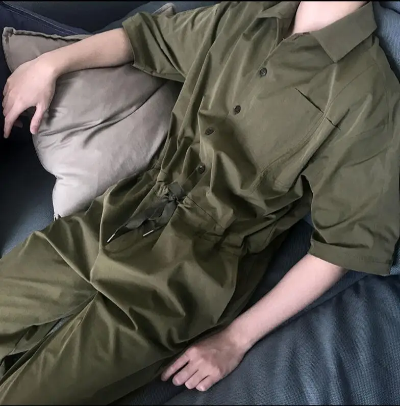 

S-6XL! Мужская рабочая одежда, повседневный Свободный комбинезон с коротким рукавом, комбинезон, 3 цвета