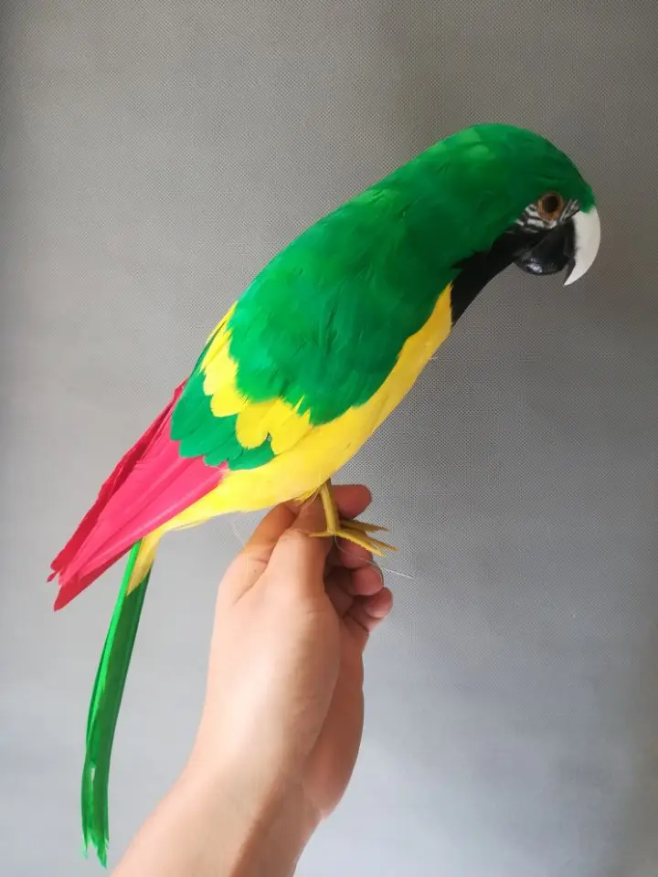 new simulation parrot model foam&feather green&yellow parrot doll about 42cm