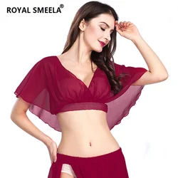 Belly dance tops Chiffon Belly Dancing Top Women Belly Dancer Practice Top Short Top Class Lesson Wear Practice Clothes Crop Top