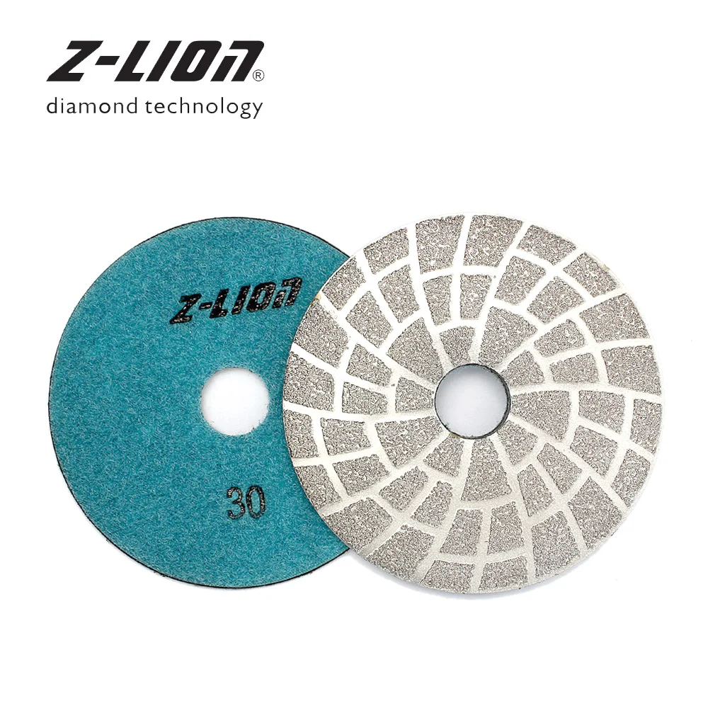 Z-LEAP 4 Inch 3pcs Diamond Polishing Pads Wet For Concrete Granite Marble Grinding Disc 3mm Thickness Stone Turbo Abrasive Wheel