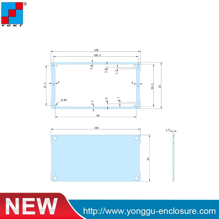 106*55-150 mm (wxhxl)  Aluminum Exteranl HDD Case / electrical box enclosure / electrical panel enclosure