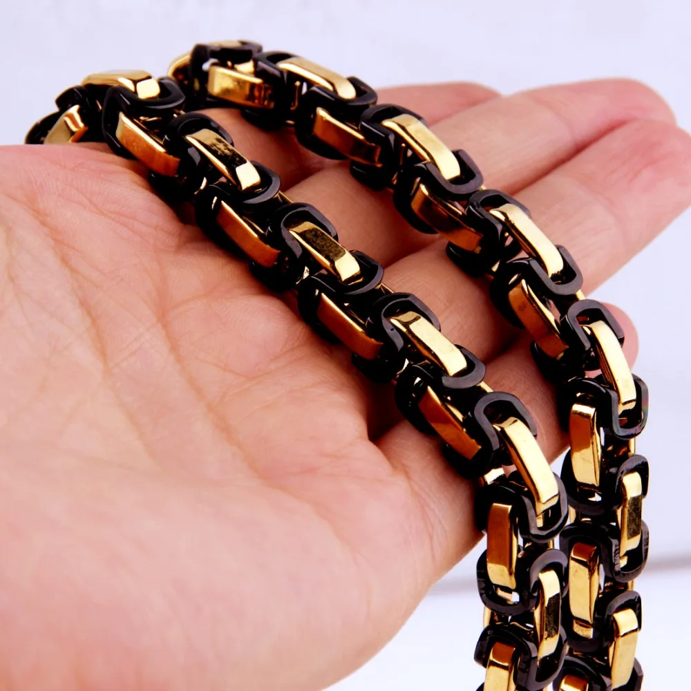 Custom ANY Length 5/6/8mm Byzantine Box Mens Chain Boys Stainless Steel Necklace or Bracelet Fashion Jewelry