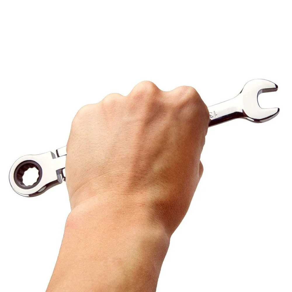 Imagem -06 - Flexible Ratchet Action Wrench Spanner Nut Tool Head Metric Spanner Open End And Ring Wrenches Tamanho da Ferramenta Mm13 mm
