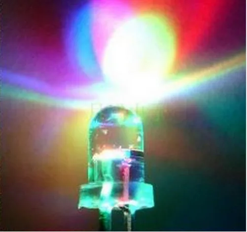 100PCS 2PIN 5MM RGB 7 color Slow flash/Fast flast LED light-emitting diode (LED)  5mm RGB 7 color Slow flash LED