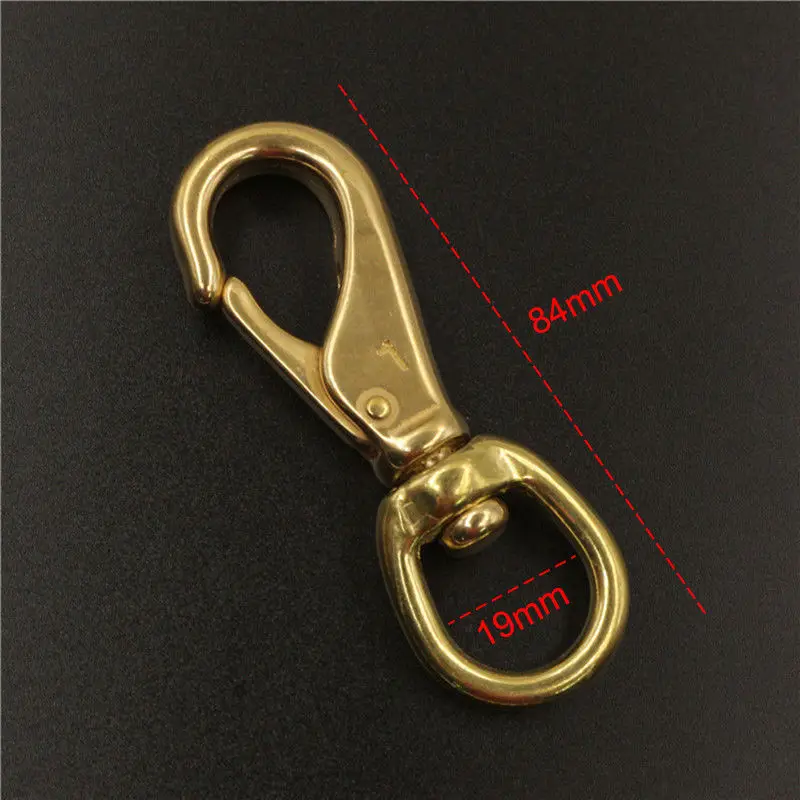 Solid Brass Swivel Eye Snap Hook Multi-use Boat Hook Fob Clip Horse Gear Marine Pet Rope Clips 6/8\