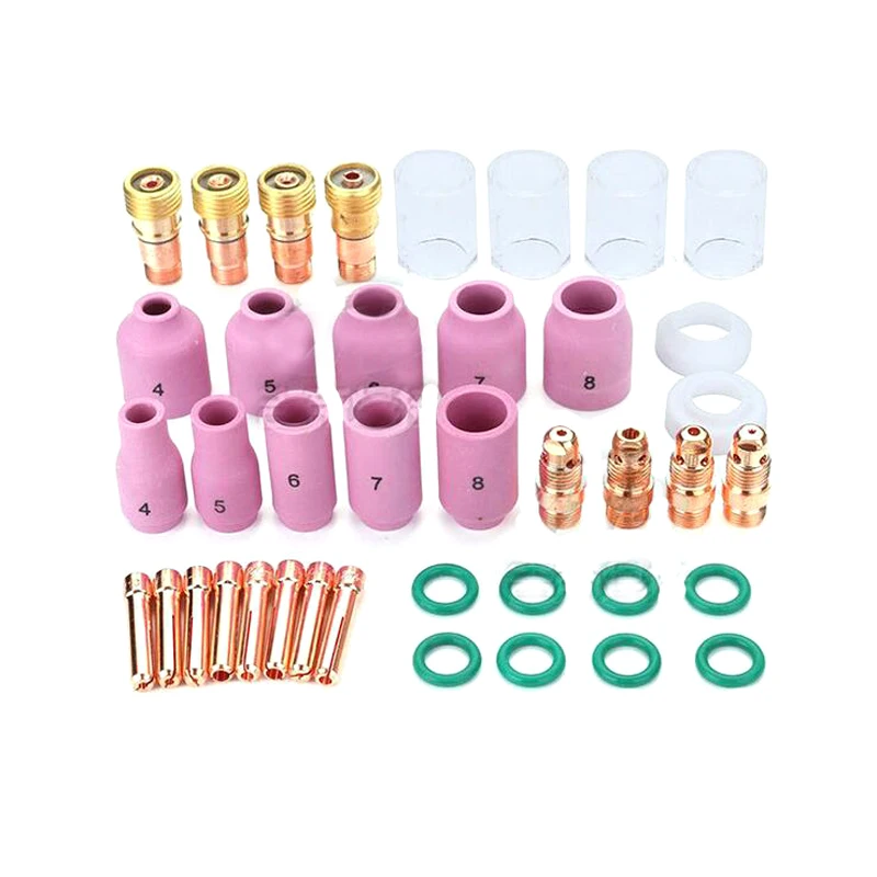 

40pcs TIG Welding Stubby Gas Lens Pyrex Cup Kit for Tig WP-17/18/26 Torch