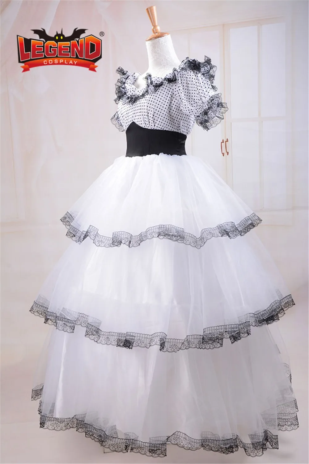 Gone with the wind Scarlett O'hara cosplay dress white ball gown white civil war southern belle dress cosplay costume