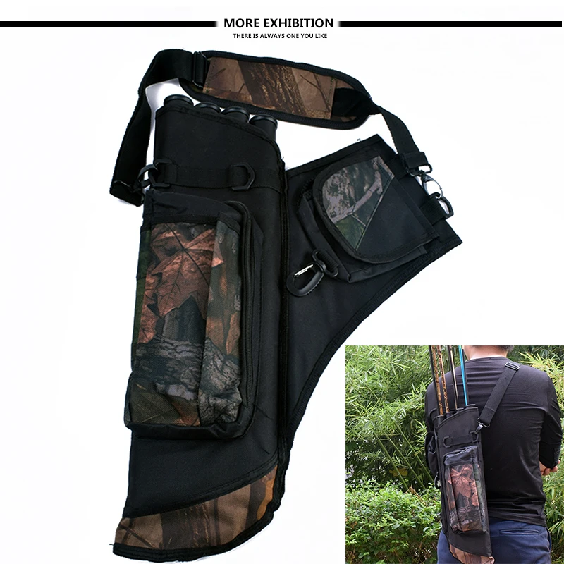 Archery Quiver Waterproof Camouflage Arrows Holder Bag 4 Tubes Arrow Quiver for Recurve Bow Hunting Shooting Archery Accessories