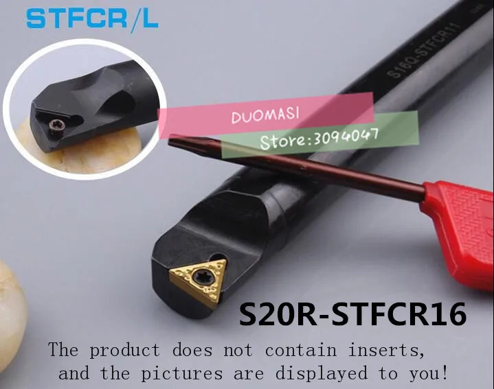 Juego de Herramientas de torneado de Metal, herramienta de torneado interno, soporte de herramientas de torneado Indexable CNC, S20R-STFCR16