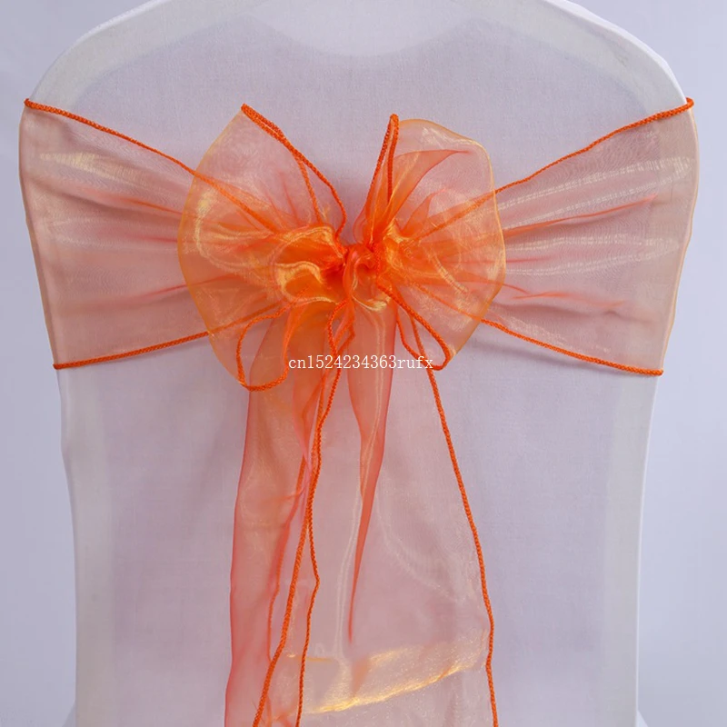 

200pcs Organza Chair Sash Bow For Cover Banquet Wedding Party Event Xmas Decoration Supply