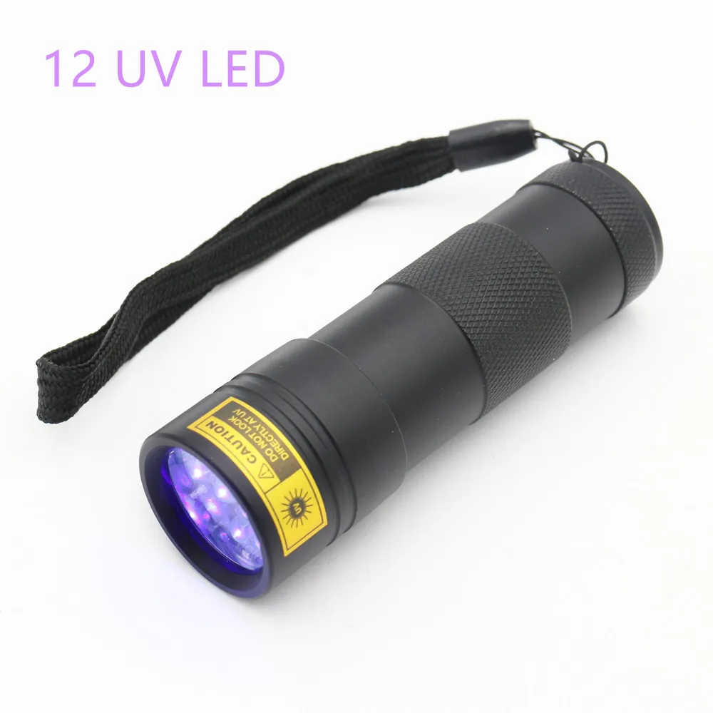 Linterna UV LED, lámpara de luz, 21LED, 12LED, 395-400nm