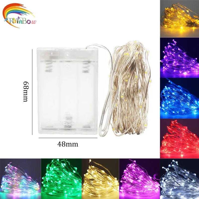 USB battery LED Light 2m 5m 10m Chain Fairy String Window Garland Silver Lighting Holiday Wedding Party Home Decoration