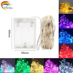 USB battery LED Light 2m 5m 10m Chain Fairy String Window Garland Silver Lighting Holiday Wedding Party Home Decoration