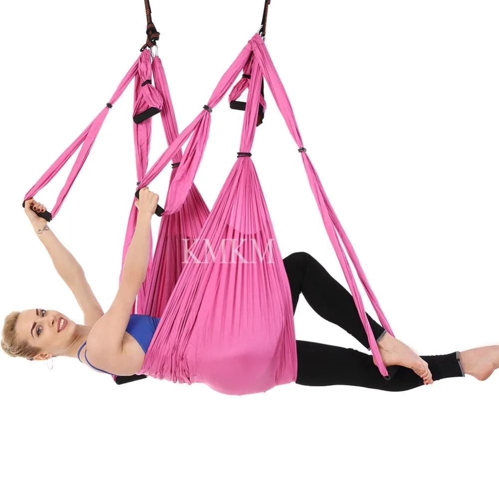 Fitness Yoga Hammock Yoga Swing Trapeze Inversion Anti-gravity Aerial Straps High Strength Fabric Decompression With 6 Grip Hand