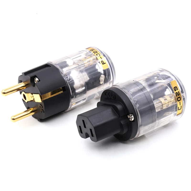 5pairs X High-End  Gold Plated EU power plugs P-029 EUR  Power Plug &C-029 IEC Connector plug