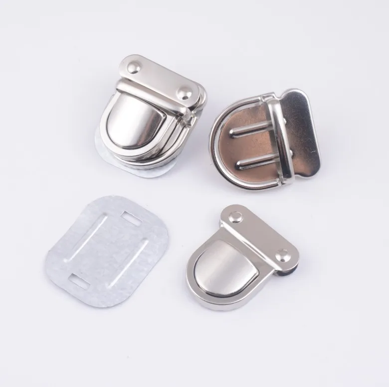 Free Shipping-5 Sets Silver Tone Trunk Lock Handbag Bag Accessories Purse Snap Clasps/ Closure Locks 38x43mm J1810