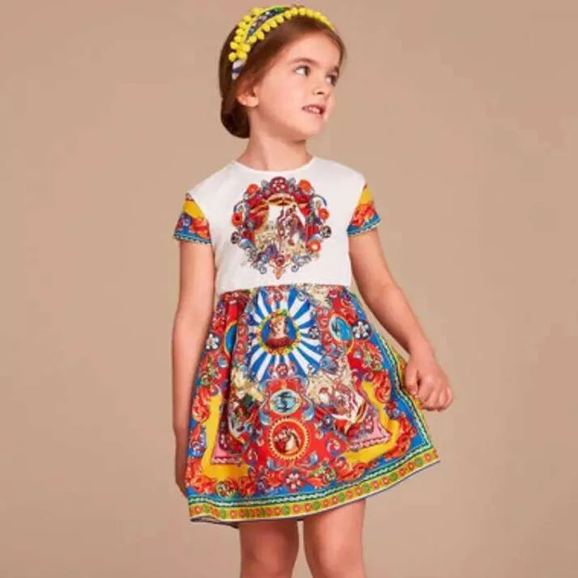 Kids Party Dresses For Girls Printed Robe Princesse Fille Princess Girls Dresses Birthday Girls Clothes Vestido Menina