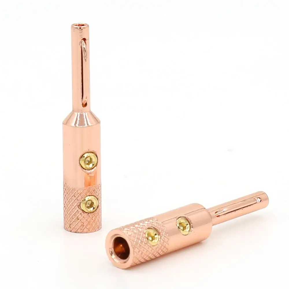 4pcs de alta fidelidade áudio banana plug alto-falante cabo conectores plug