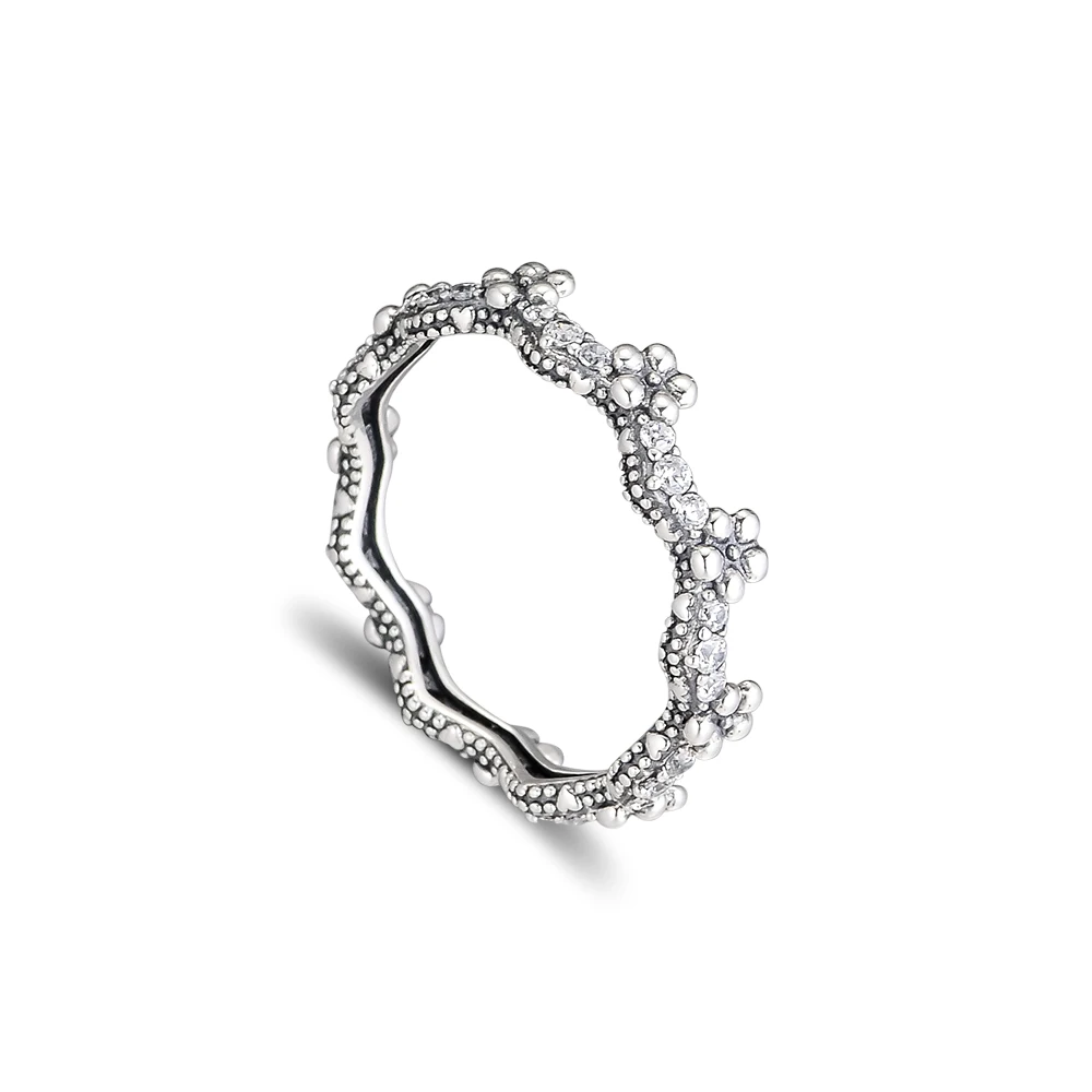 

Garden Flower Crown Ring Sterling Silver Jewelry Rings For Woman Party Fashion Female Rings Jewelry Making
