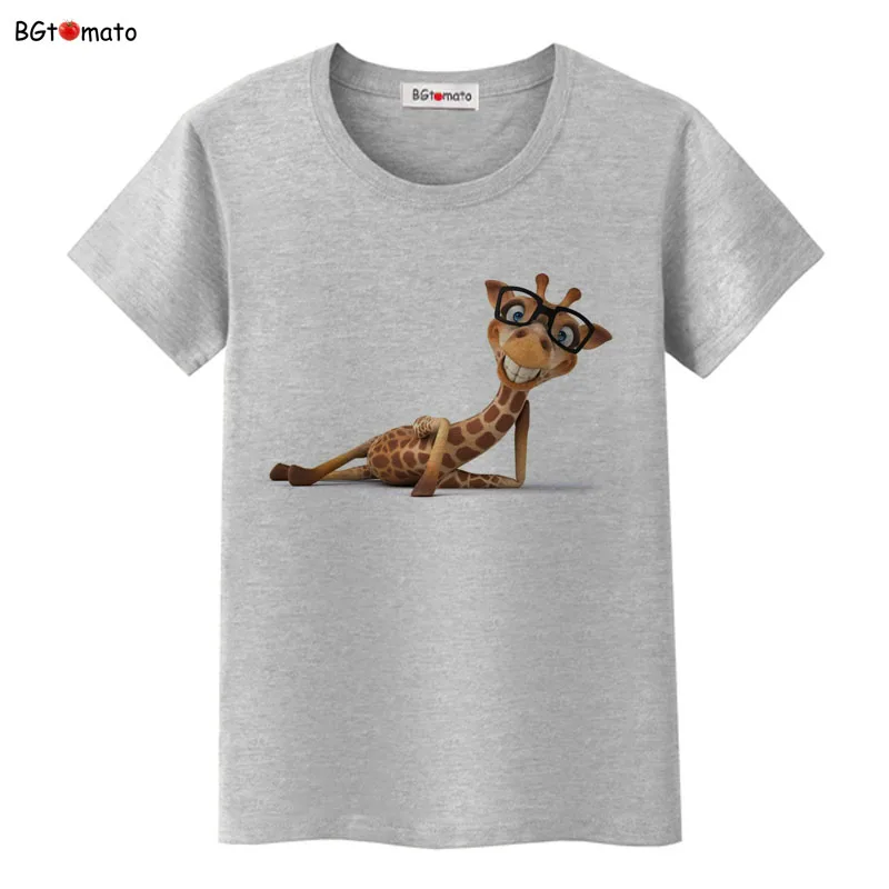 

Hot sale!! Cool sunglasses Giraffe 3D t-shirts women's summer funny cute shirts Good quality brand casual top tees