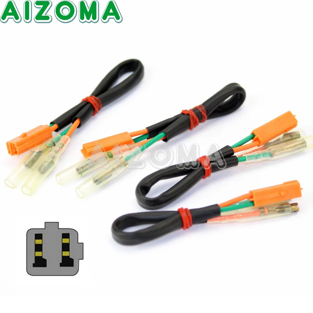 4pc Motorcycle Turn Signal Wire Adapters Lead Connector Cable Blinker Adaptor For KAWASAKI EX ZX 250 300 600 Ninja 6R 9R 10R 12R